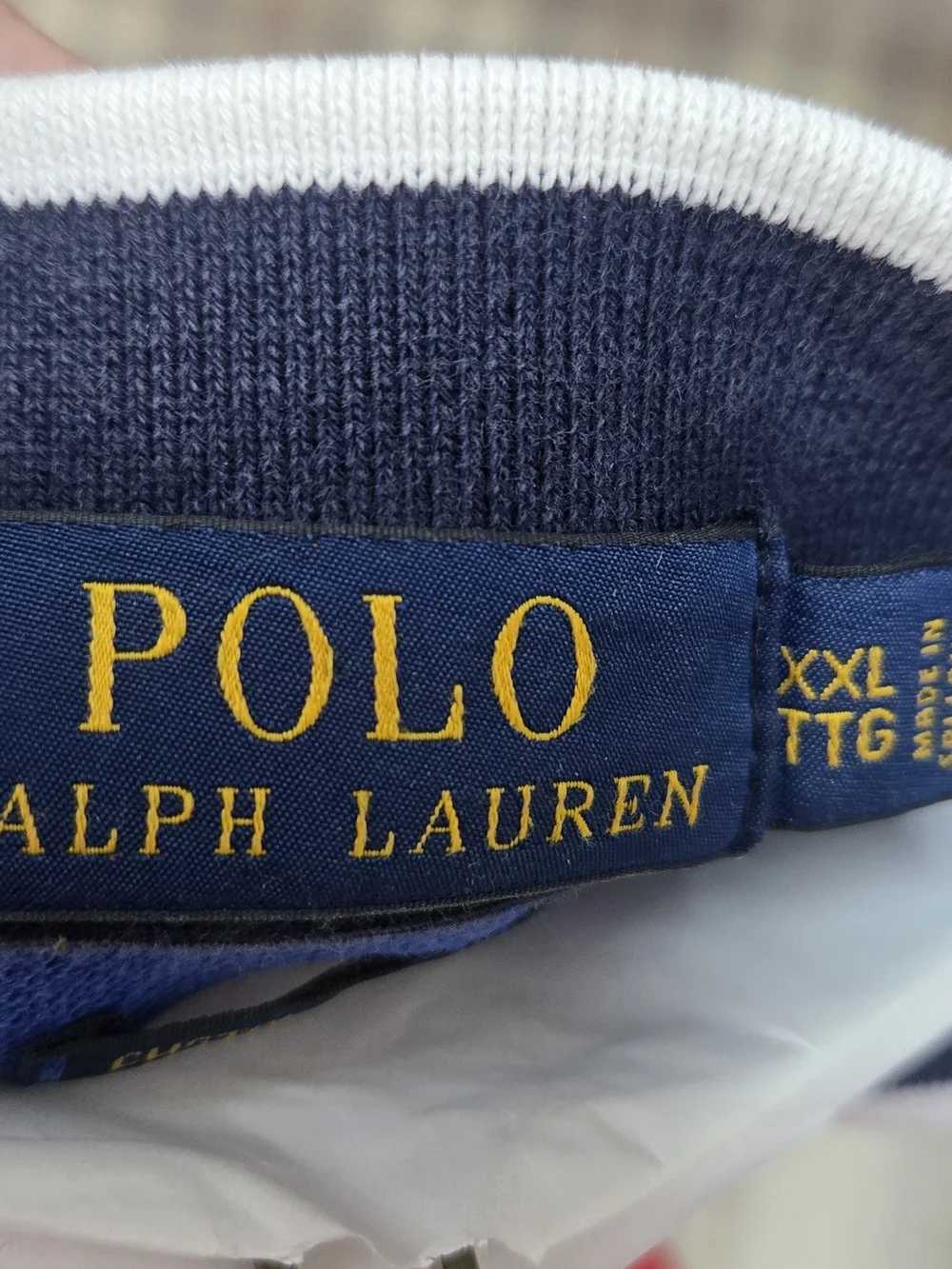 Polo by Ralph Lauren Blue Polo with White Pony & Gold Crest